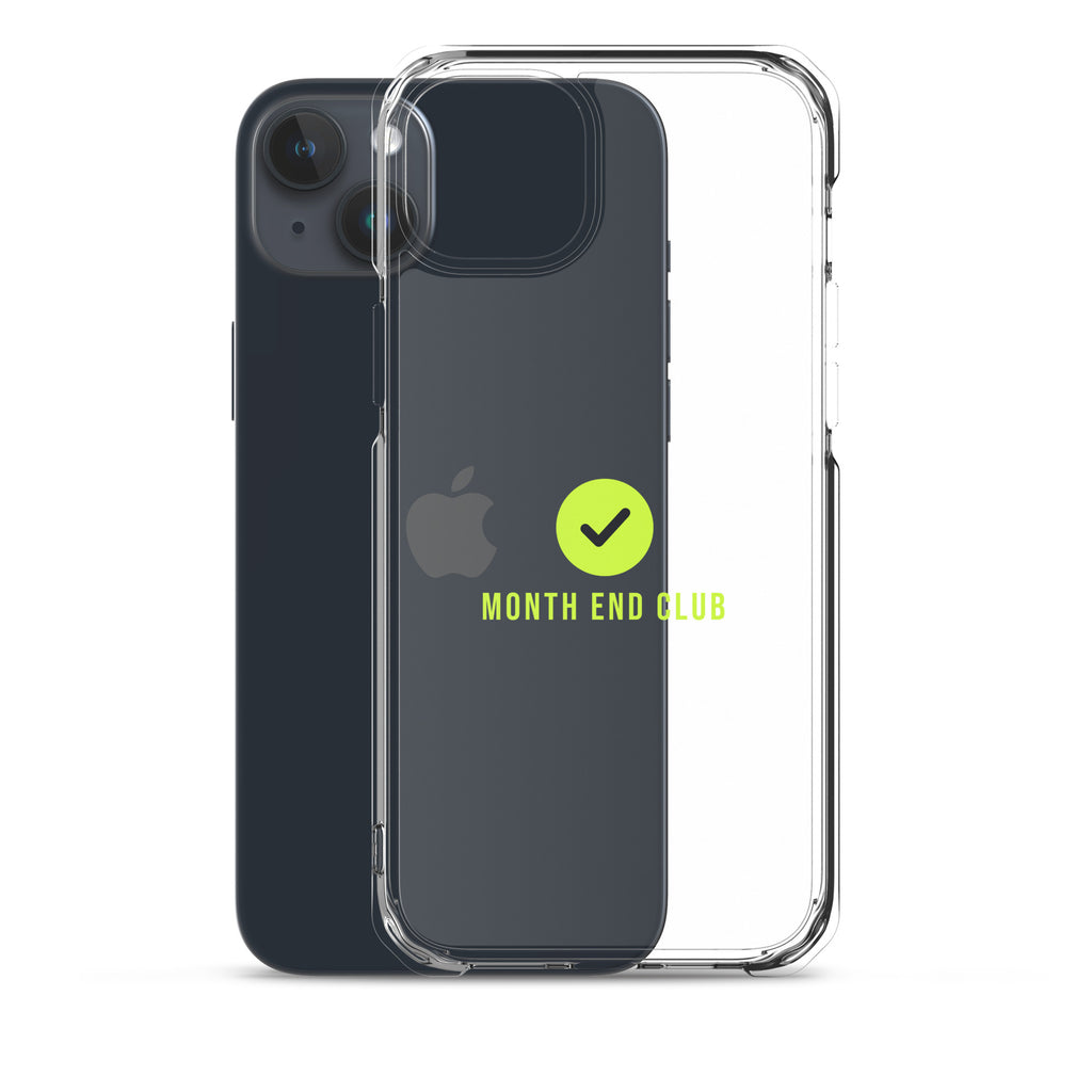 Month End Club Tick Clear iPhone Case – Lime – clear case