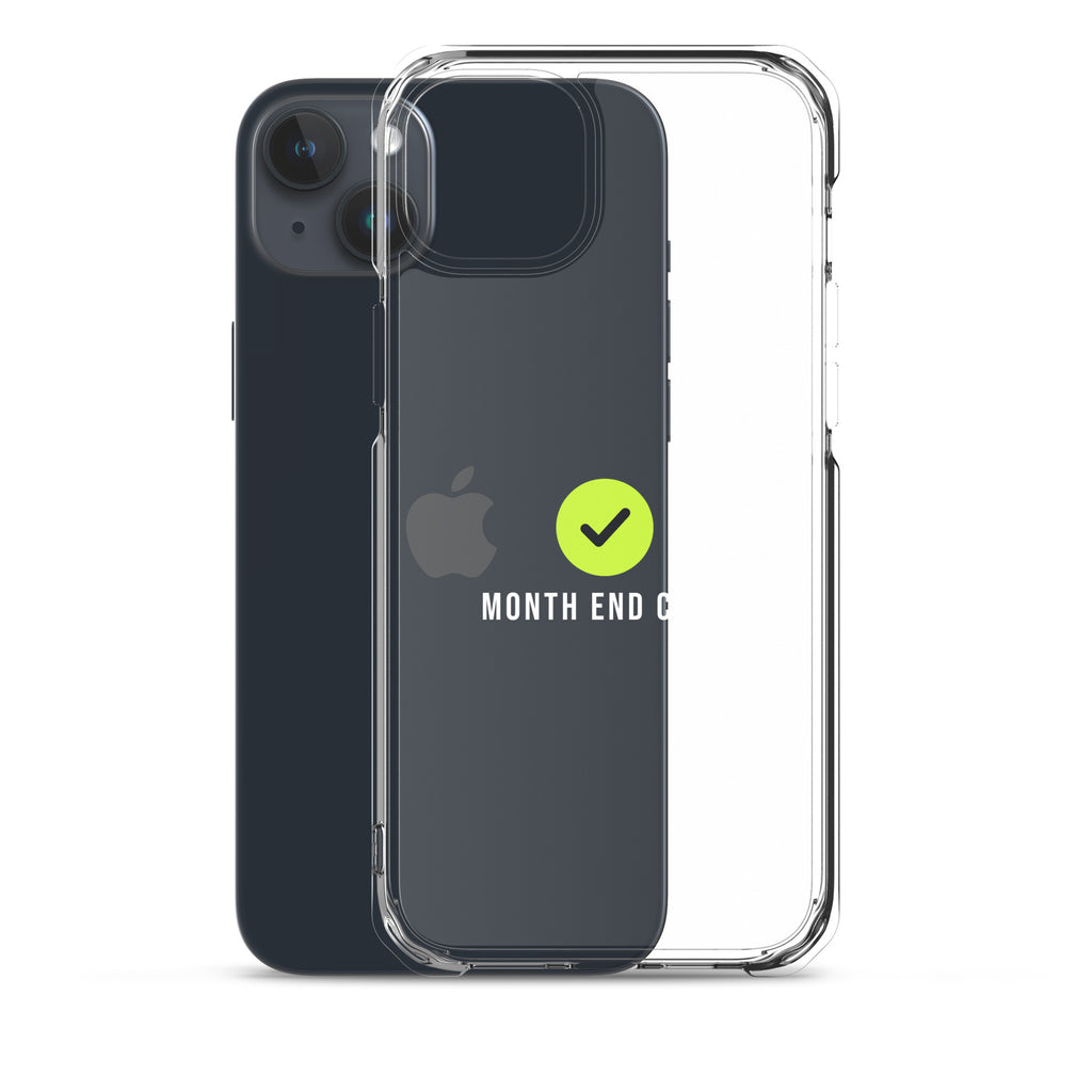 Month End Club Tick Clear iPhone Case – White – clear case