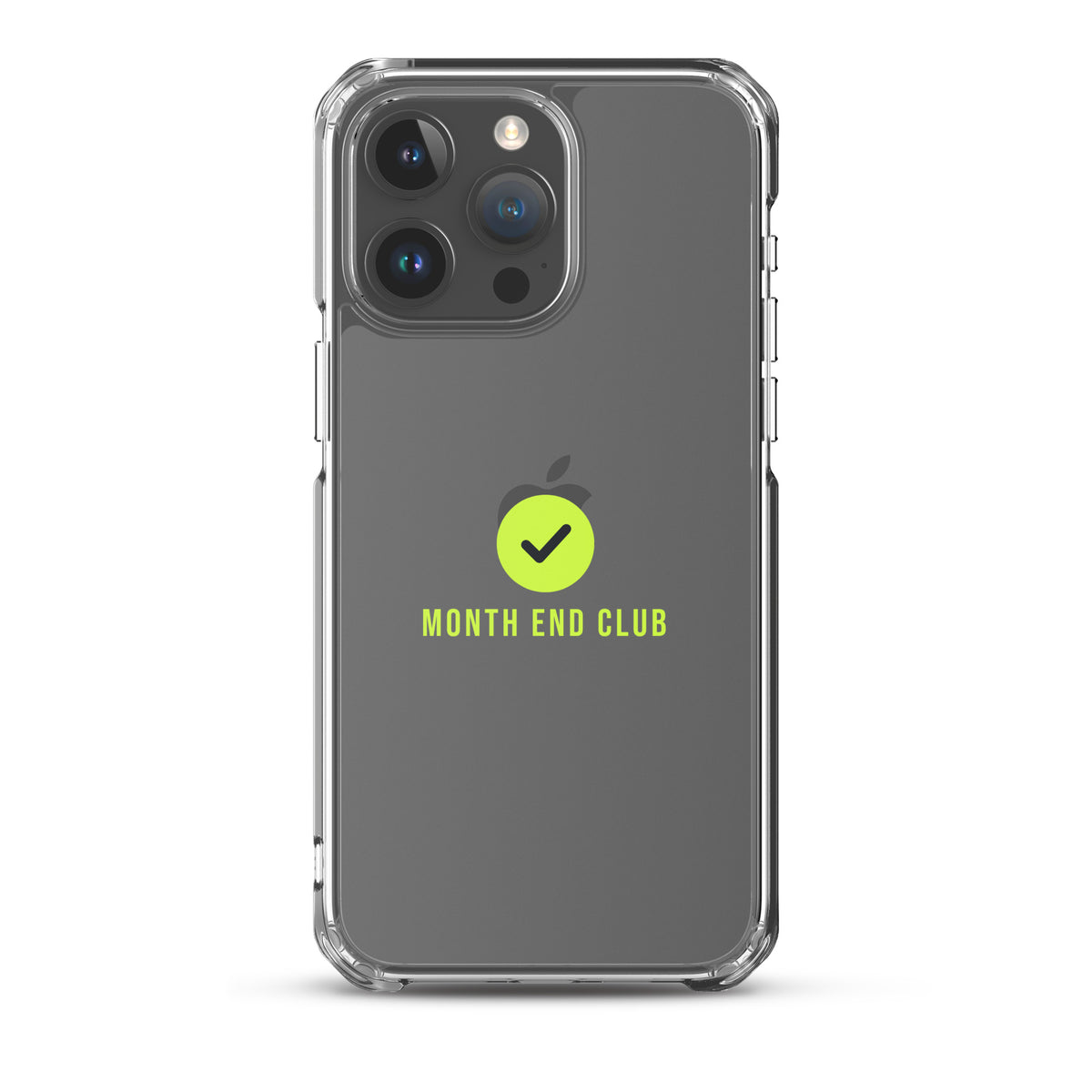 Month End Club Tick Clear iPhone Case – Lime – iPhone 15 Pro Max, clear
