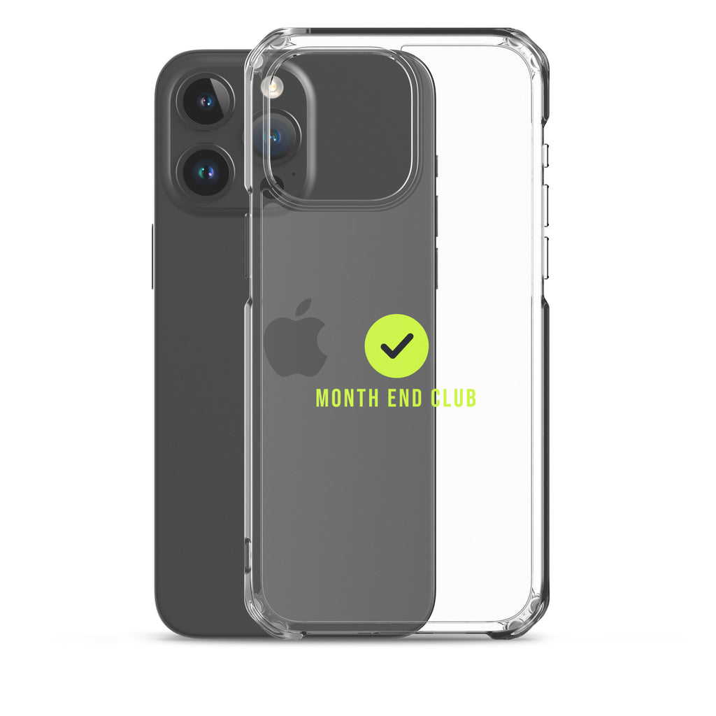 Month End Club Tick Clear iPhone Case – Lime – clear case