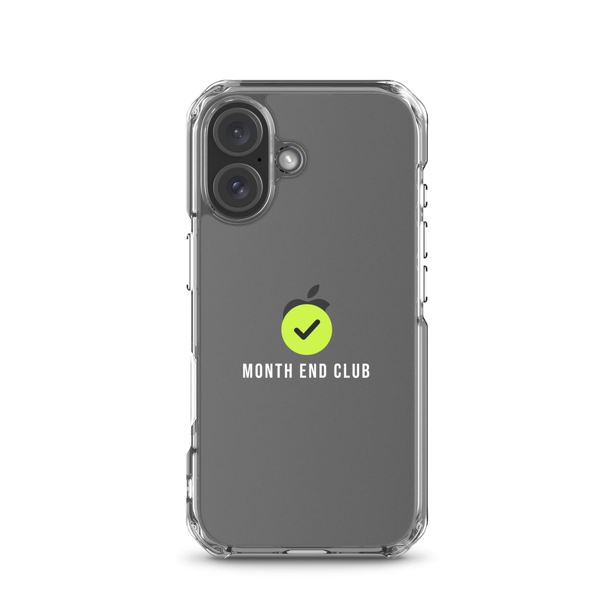 Month End Club Tick Clear iPhone Case – White – iPhone 16, clear