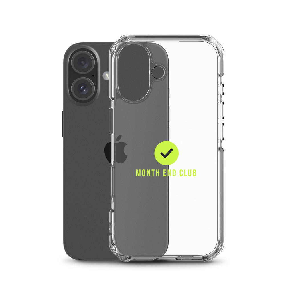 Month End Club Tick Clear iPhone Case – Lime – clear case