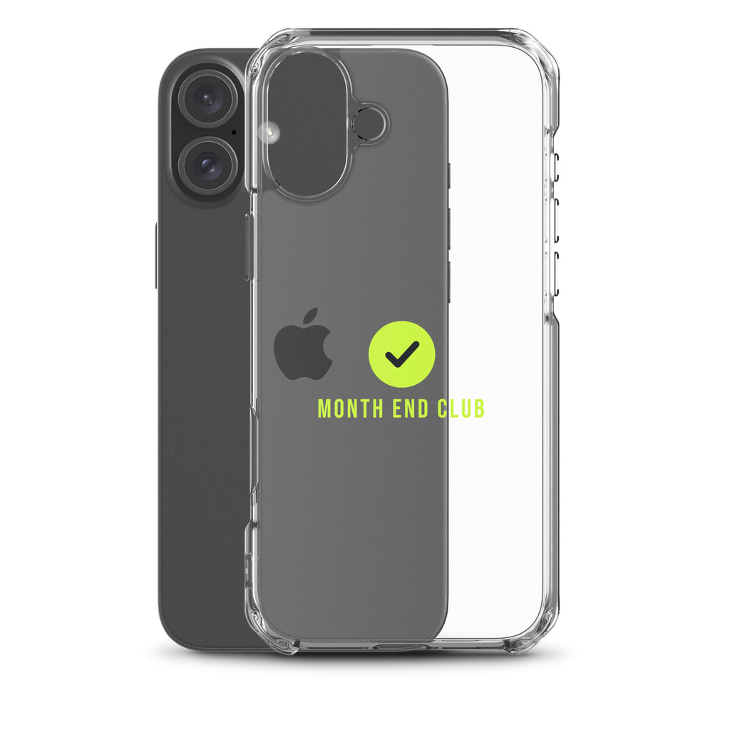 Month End Club Tick Clear iPhone Case – Lime – clear case