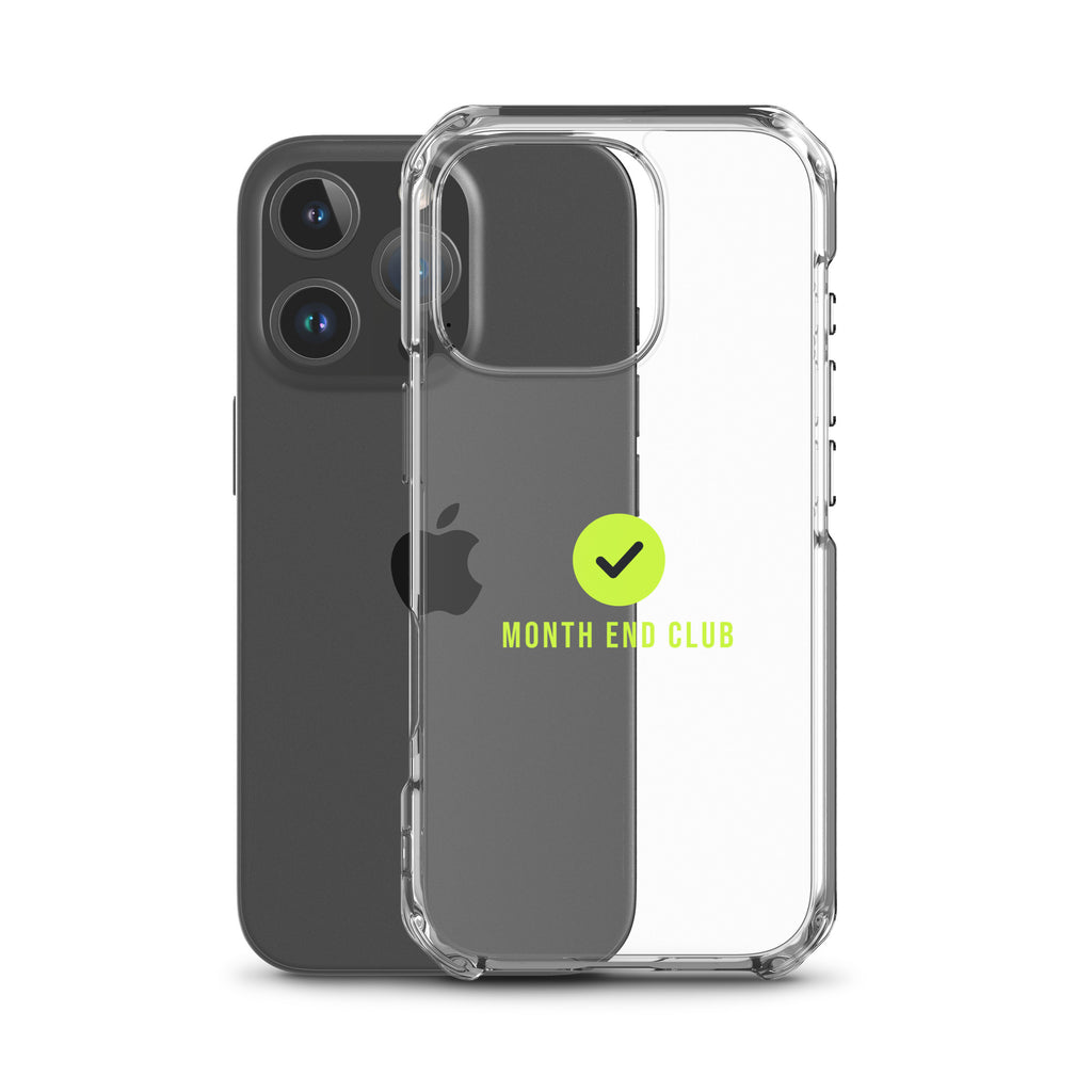 Month End Club Tick Clear iPhone Case – Lime – clear case