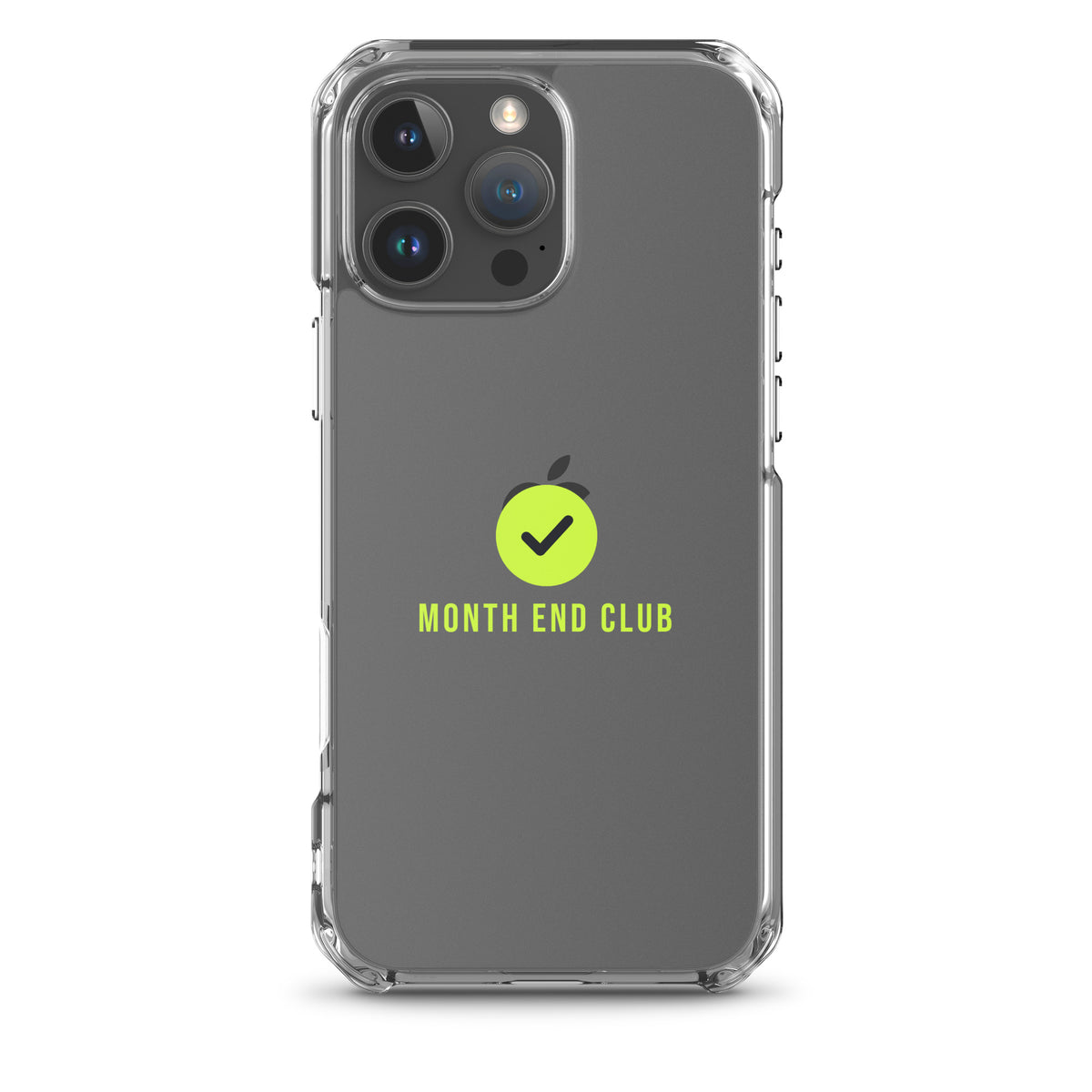 Month End Club Tick Clear iPhone Case – Lime – iPhone 16 Pro Max, clear