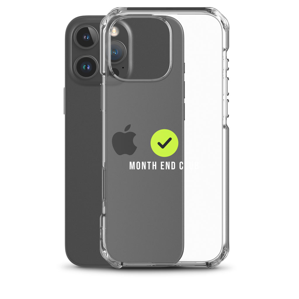 Month End Club Tick Clear iPhone Case – White – clear case