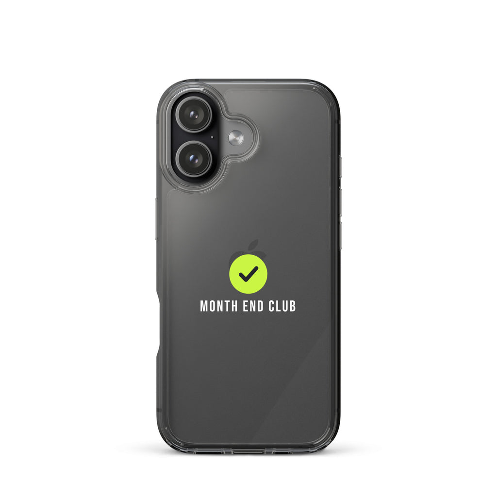 Month End Club Tick Clear iPhone Case – White – iPhone 17, clear