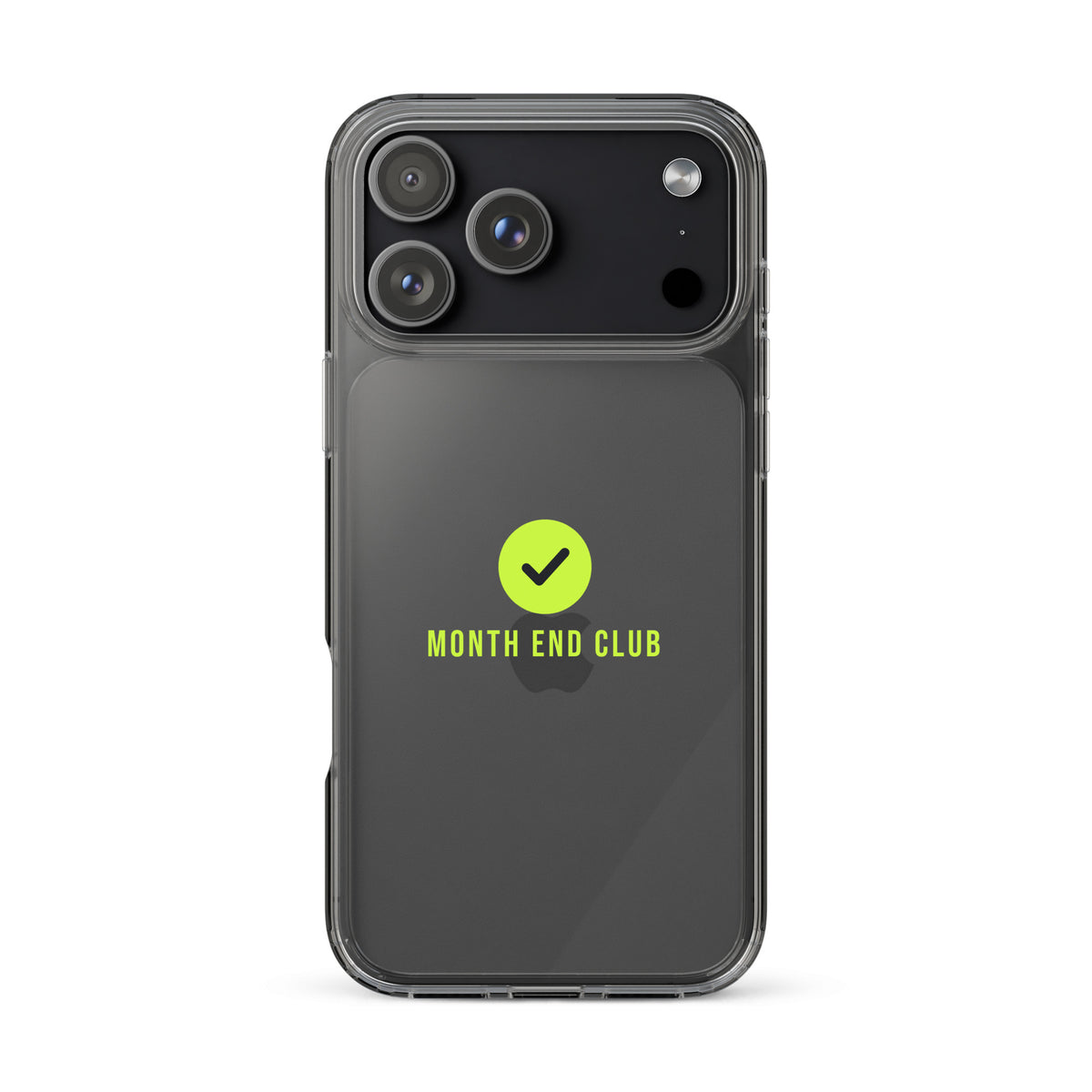 Month End Club Tick Clear iPhone Case – Lime – iPhone 17 Pro Max, clear