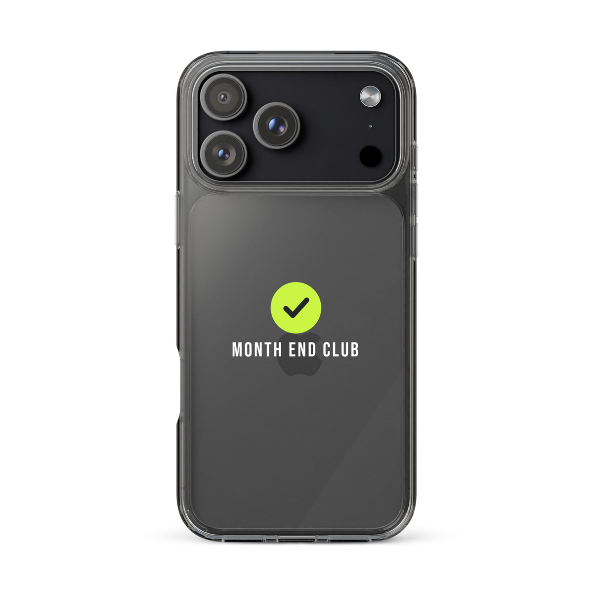 Month End Club Tick Clear iPhone Case – White – iPhone 17 Pro Max, clear