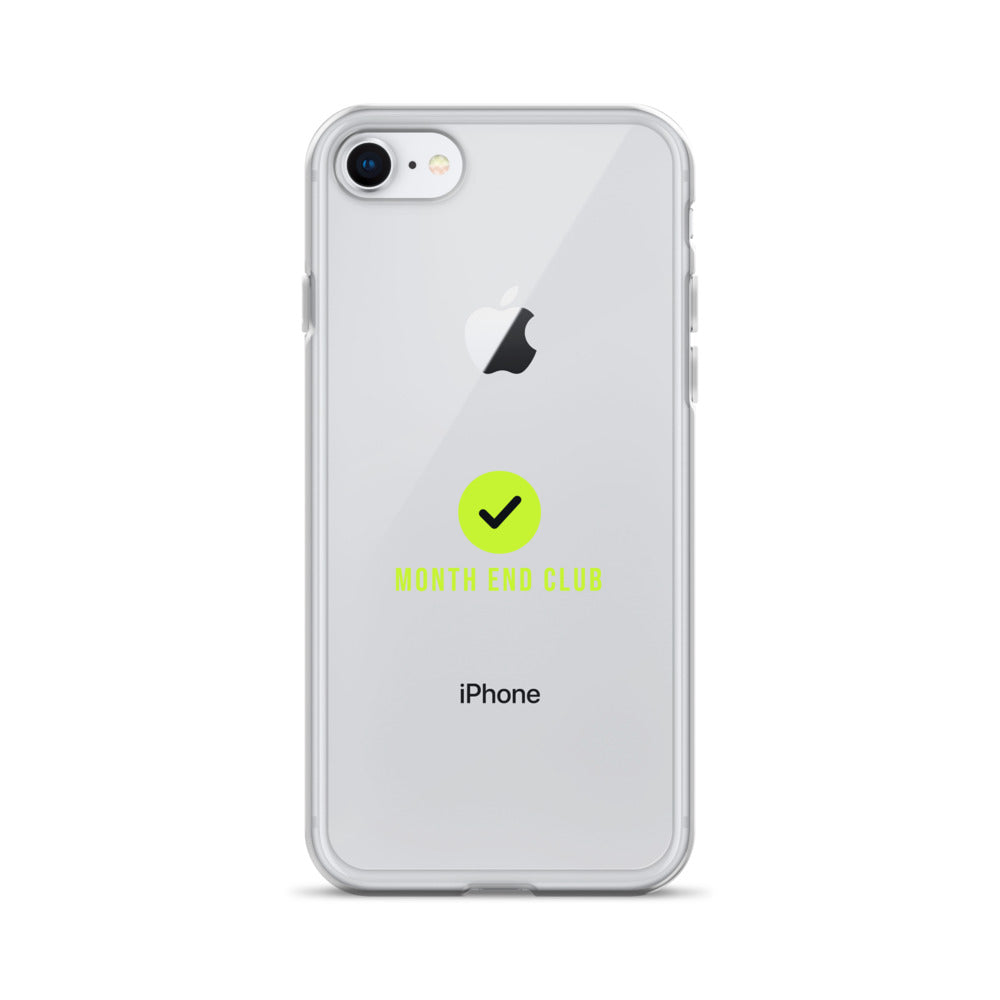 Month End Club Tick Clear iPhone Case – Lime – iPhone 7/8, clear