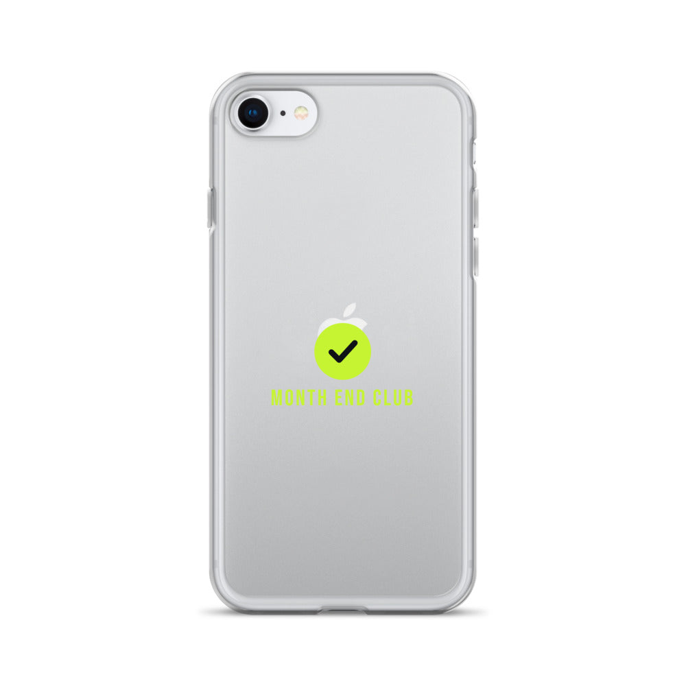 Month End Club Tick Clear iPhone Case – Lime – iPhone SE, clear