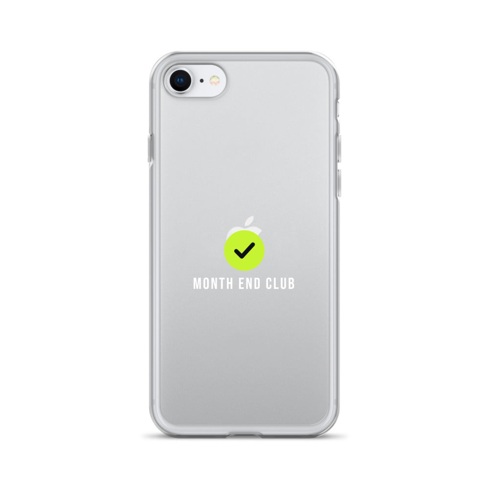 Month End Club Tick Clear iPhone Case – White – iPhone SE, clear