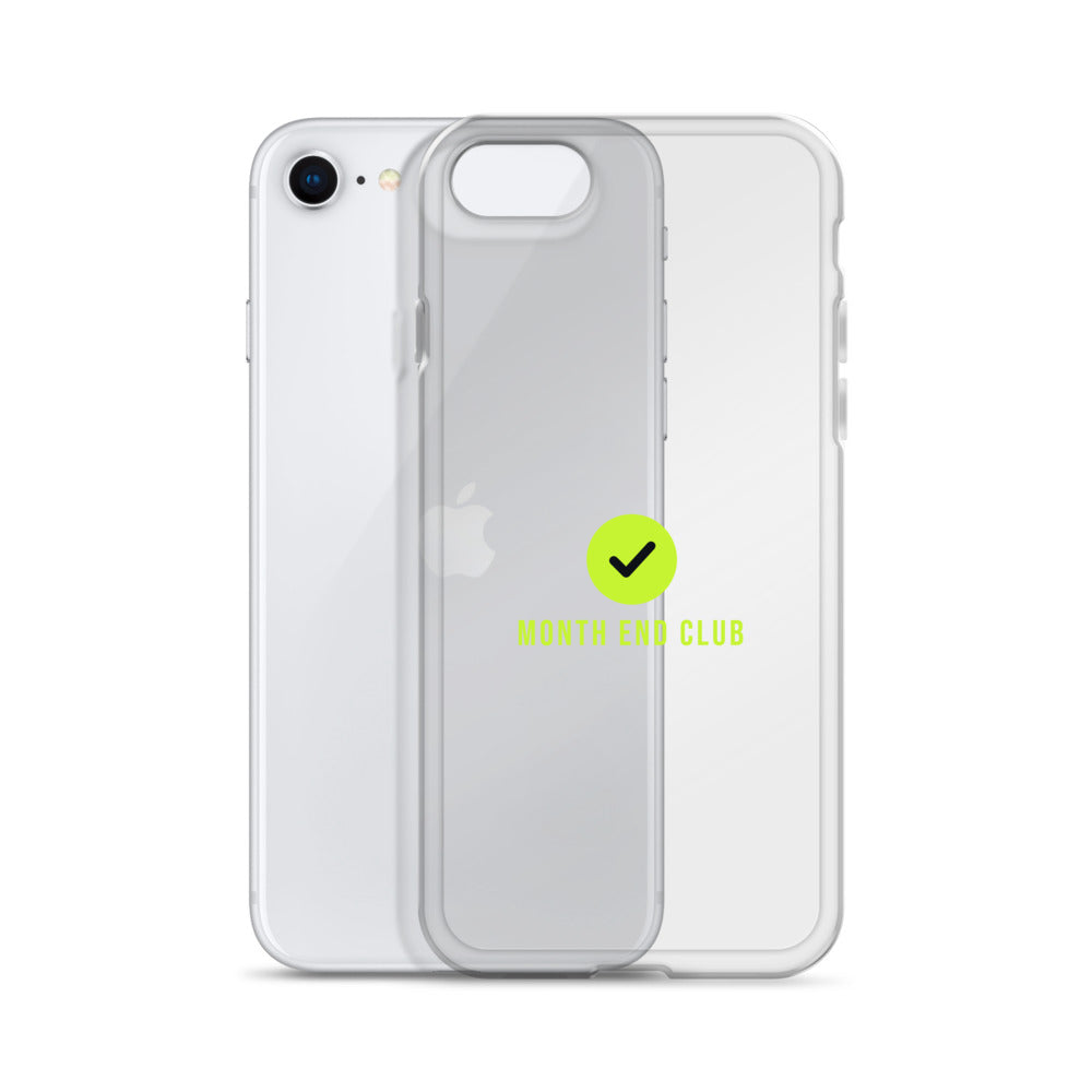 Month End Club Tick Clear iPhone Case – Lime – clear case