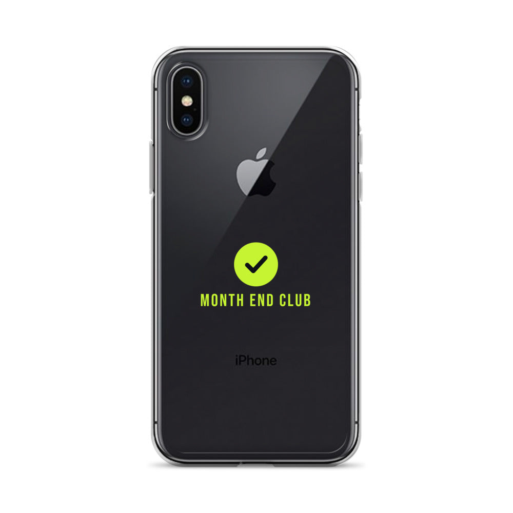 Month End Club Tick Clear iPhone Case – Lime – iPhone X/XS, clear