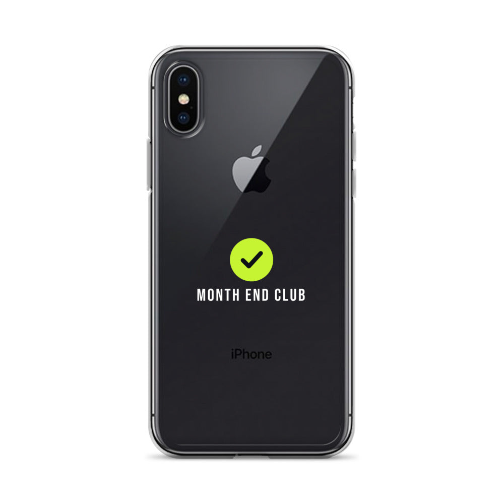 Month End Club Tick Clear iPhone Case – White – iPhone X/XS, clear