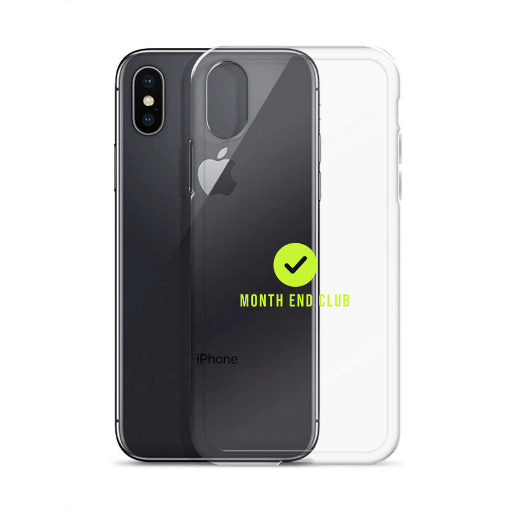 Month End Club Tick Clear iPhone Case – Lime – clear case