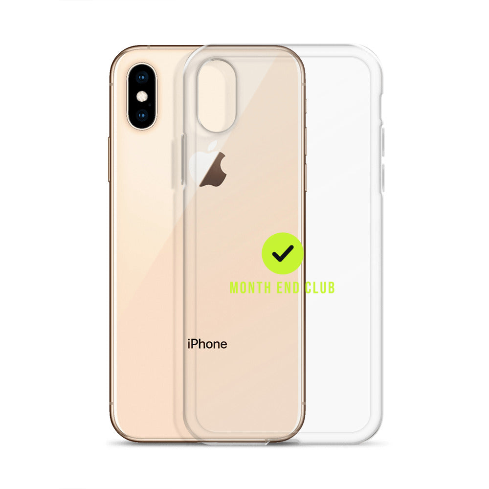 Month End Club Tick Clear iPhone Case – Lime – clear case