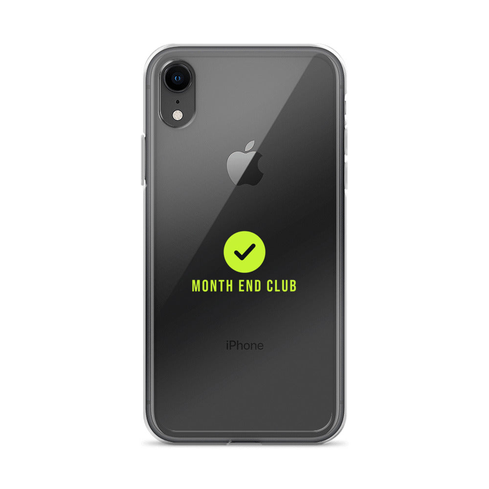 Month End Club Tick Clear iPhone Case – Lime – iPhone XR, clear