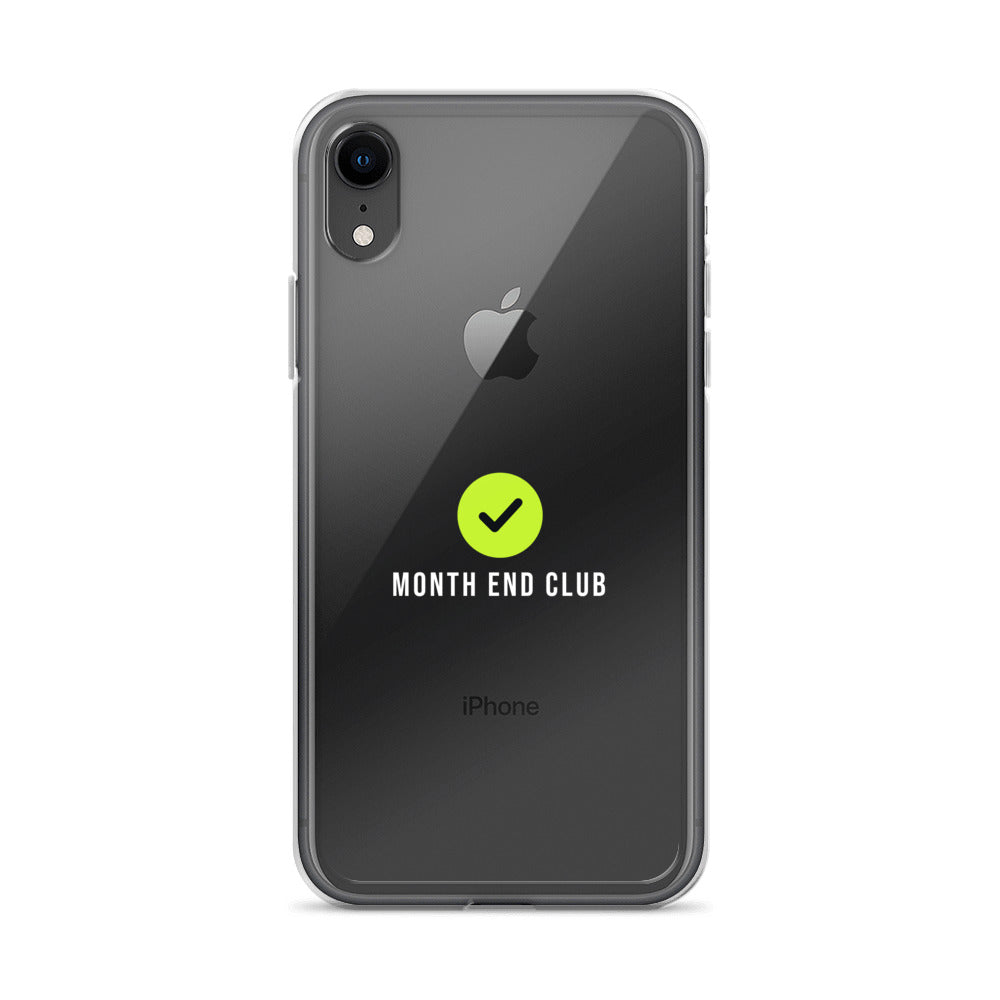Month End Club Tick Clear iPhone Case – White – iPhone XR, clear