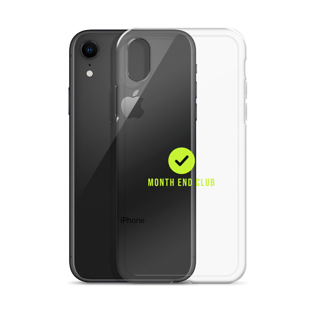 Month End Club Tick Clear iPhone Case – Lime – clear case