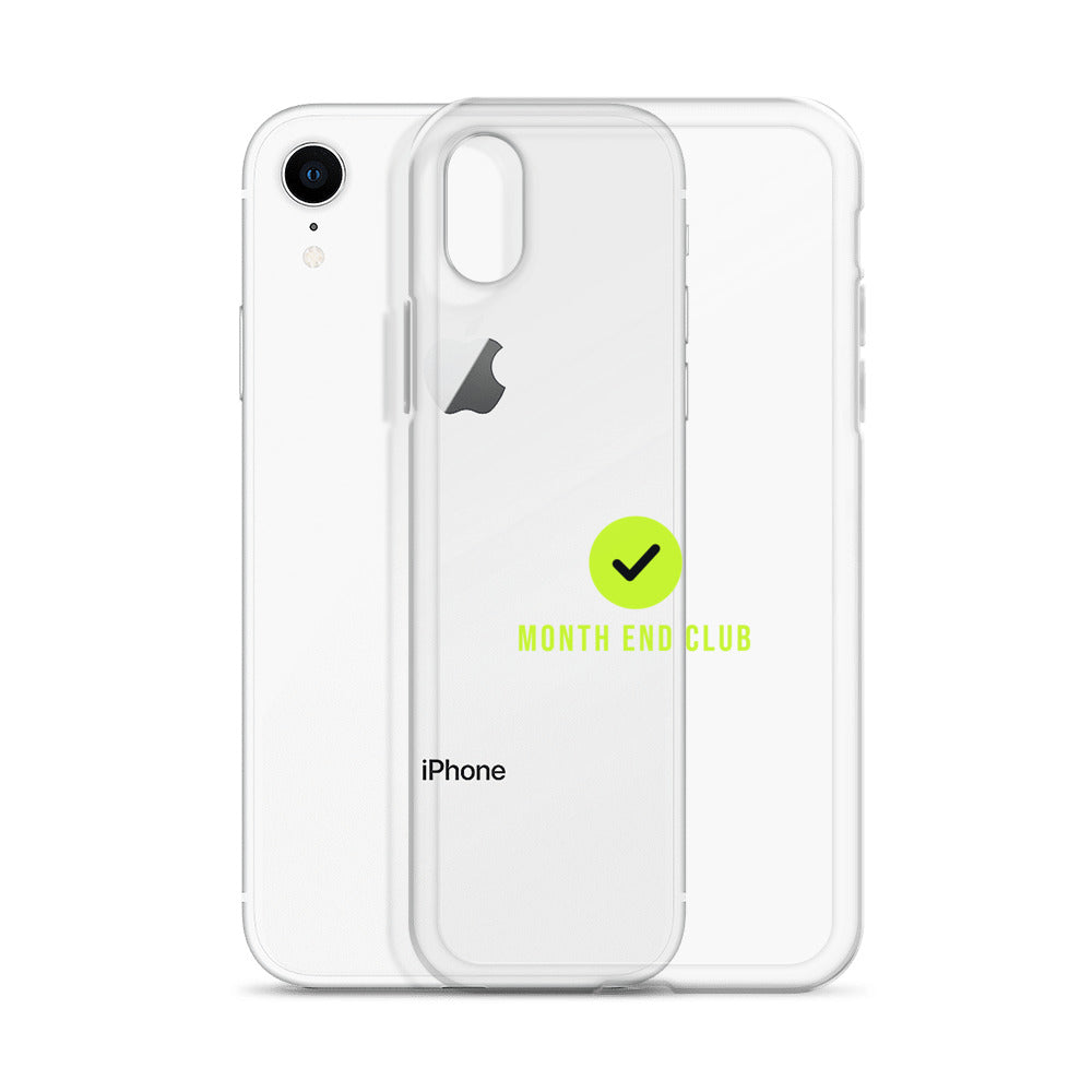 Month End Club Tick Clear iPhone Case – Lime – clear case