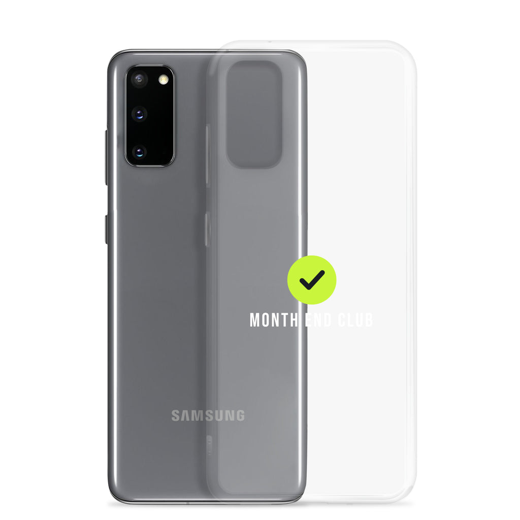 Month End Club Tick Clear Samsung Case – White – clear case