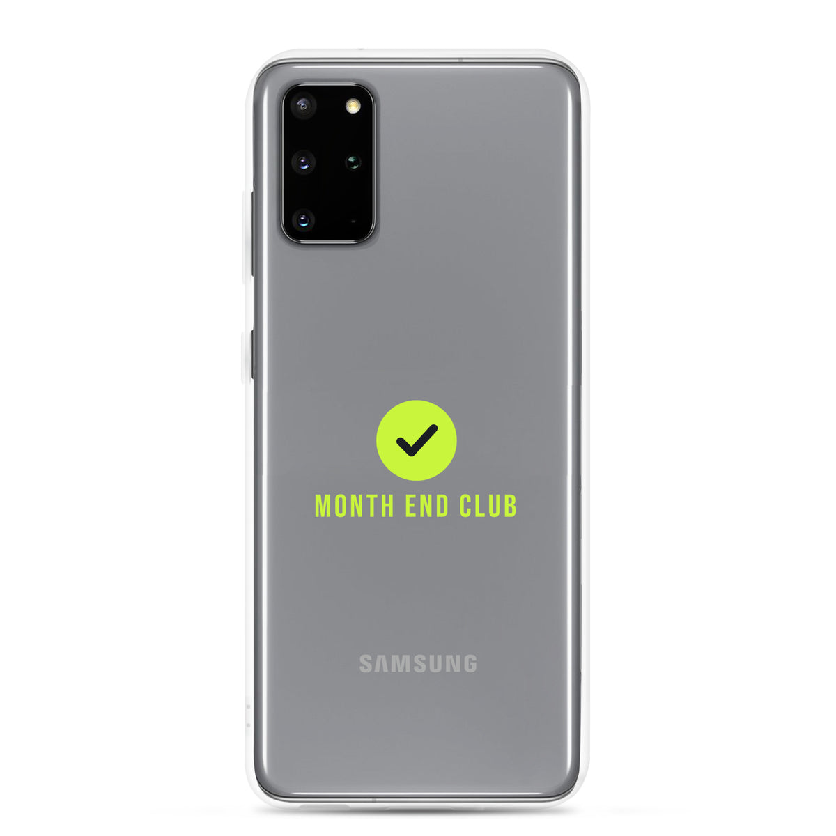 Month End Club Tick Clear Samsung Case – Lime – Samsung Galaxy S20 Plus, clear