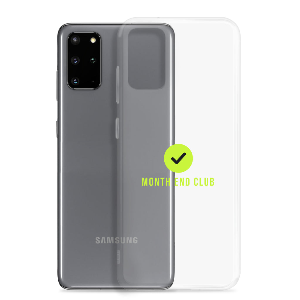 Month End Club Tick Clear Samsung Case – Lime – clear case