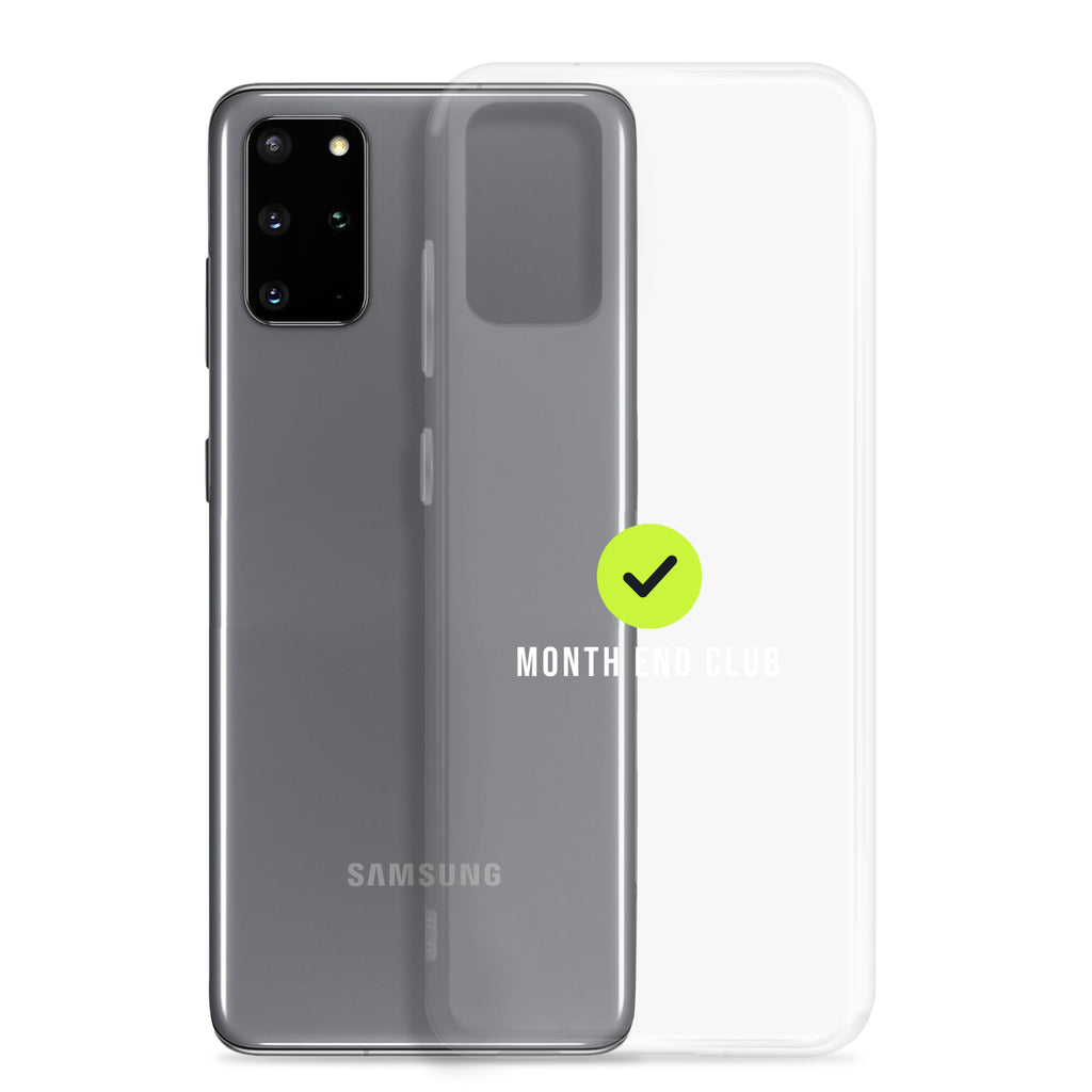 Month End Club Tick Clear Samsung Case – White – clear case