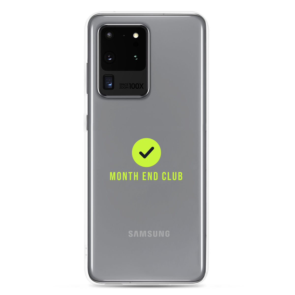 Month End Club Tick Clear Samsung Case – Lime – Samsung Galaxy S20 Ultra, clear
