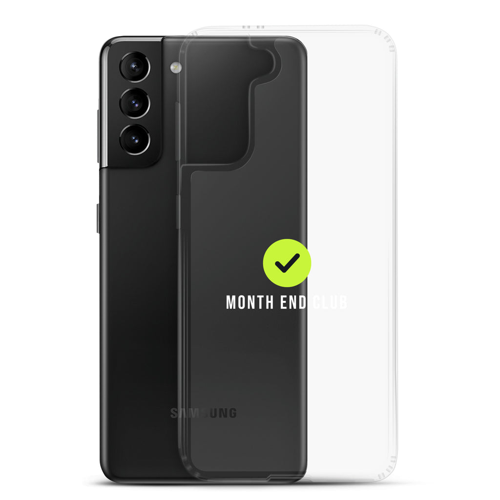 Month End Club Tick Clear Samsung Case – White – clear case