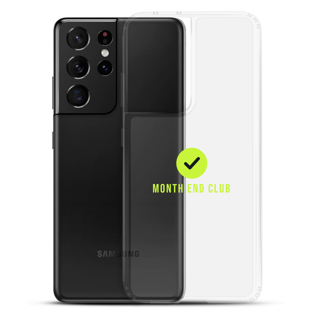 Month End Club Tick Clear Samsung Case – Lime – clear case