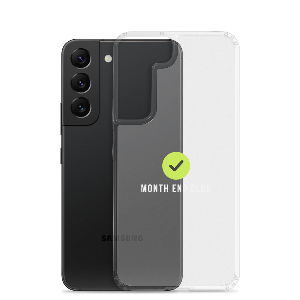 Month End Club Tick Clear Samsung Case – White – clear case
