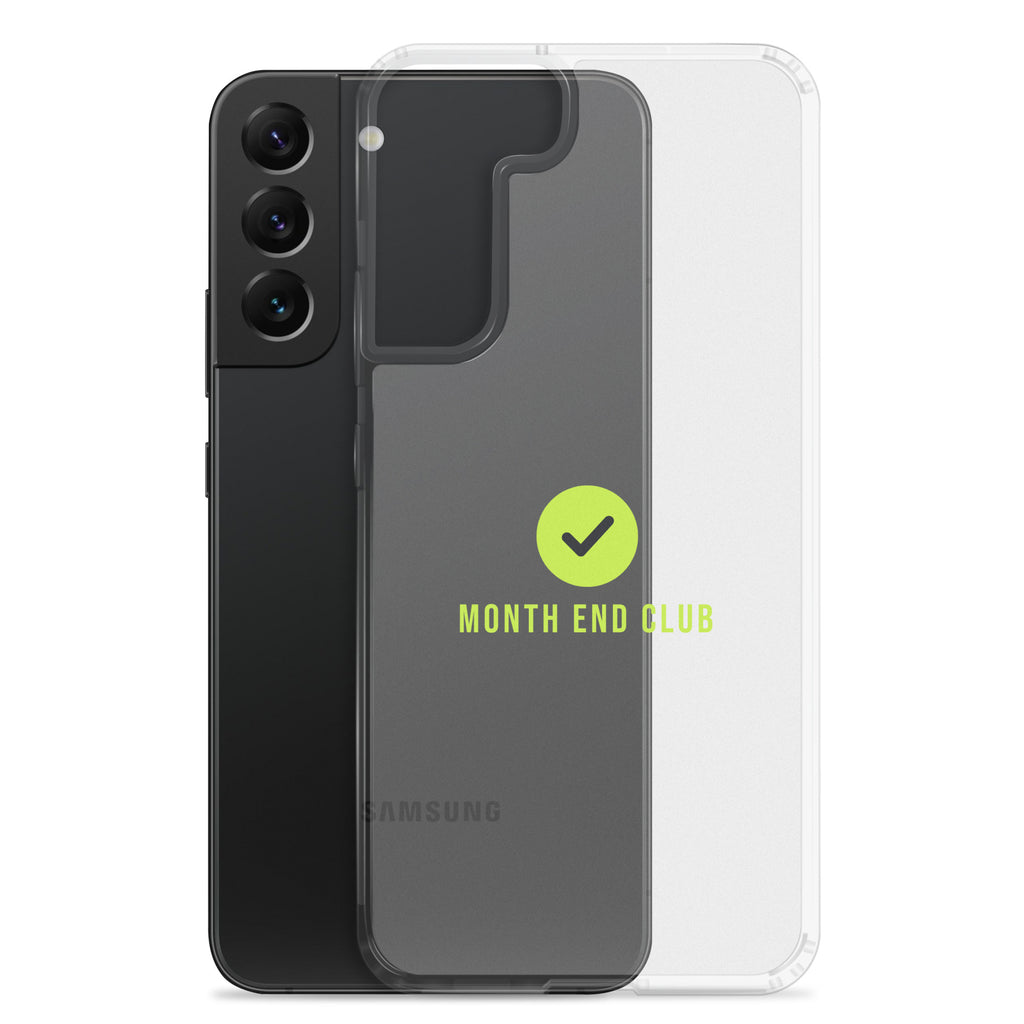 Month End Club Tick Clear Samsung Case – Lime – clear case