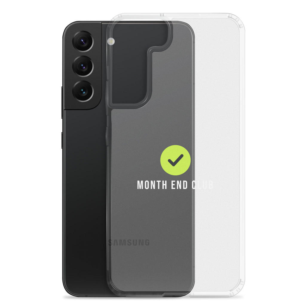 Month End Club Tick Clear Samsung Case – White – clear case