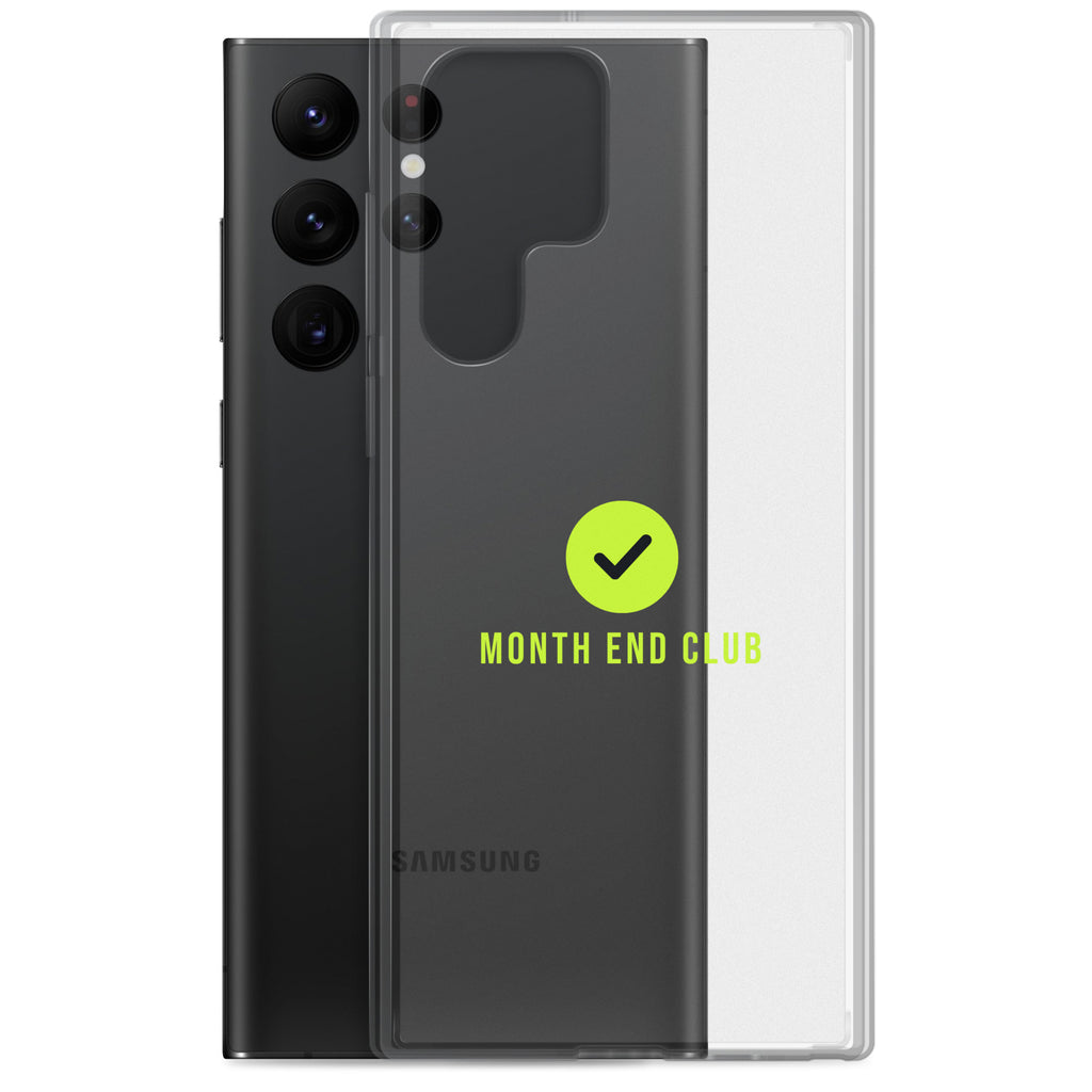 Month End Club Tick Clear Samsung Case – Lime – clear case