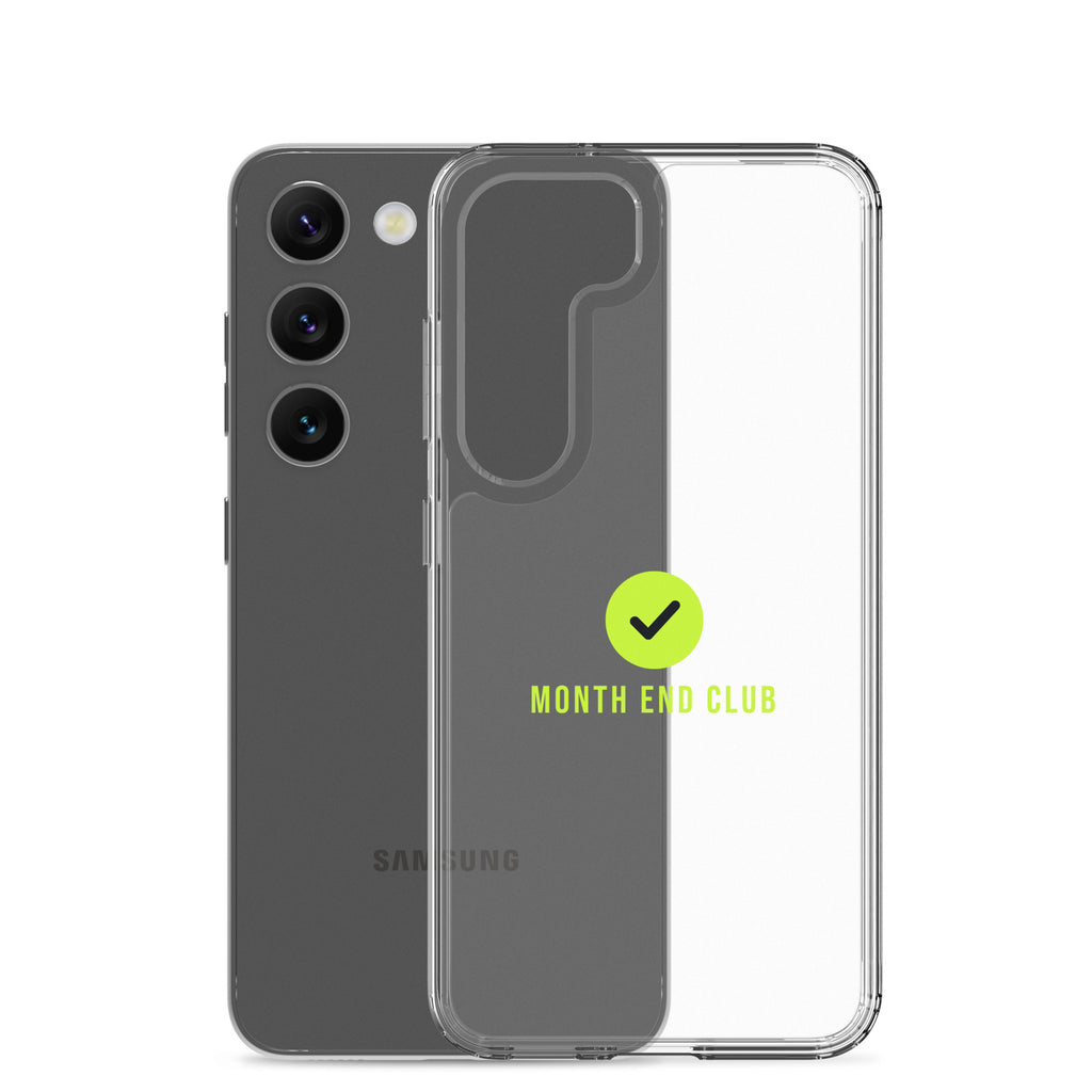 Month End Club Tick Clear Samsung Case – Lime – clear case