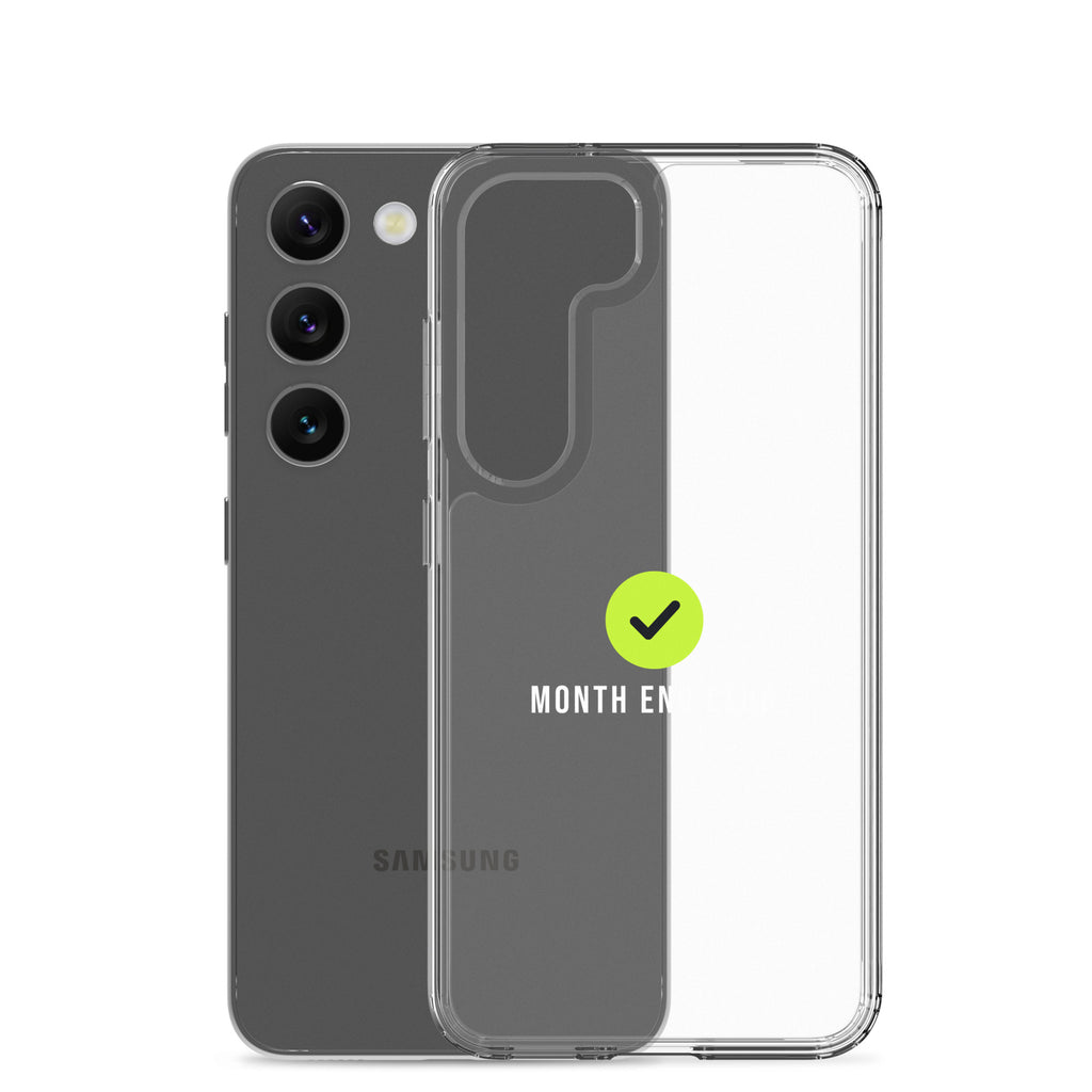 Month End Club Tick Clear Samsung Case – White – clear case