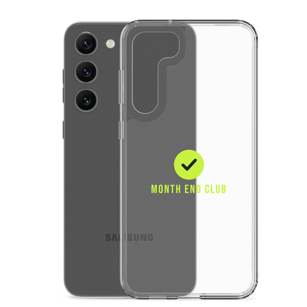Month End Club Tick Clear Samsung Case – Lime – clear case