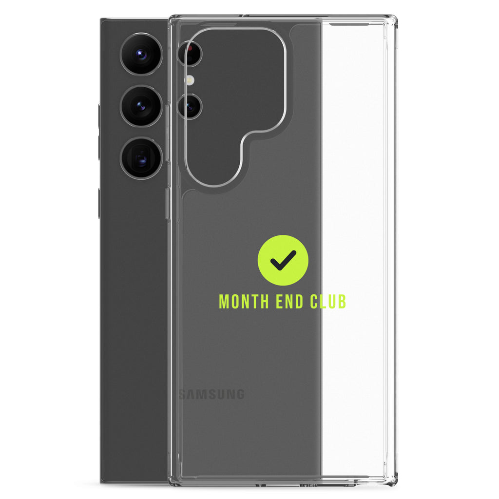 Month End Club Tick Clear Samsung Case – Lime – clear case