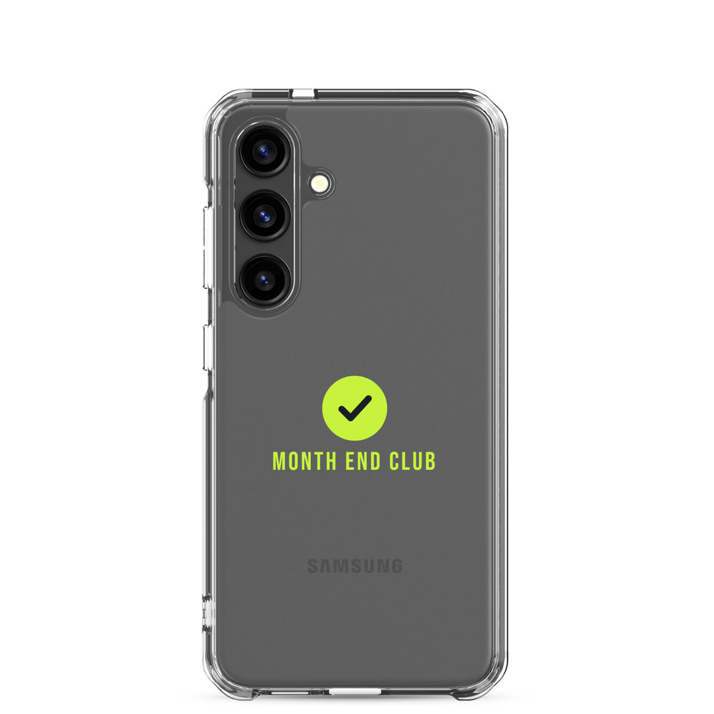 Month End Club Tick Clear Samsung Case – Lime – clear case