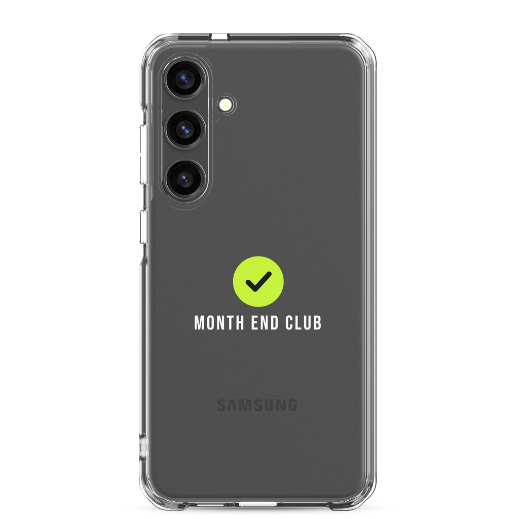 Month End Club Tick Clear Samsung Case – White – clear case