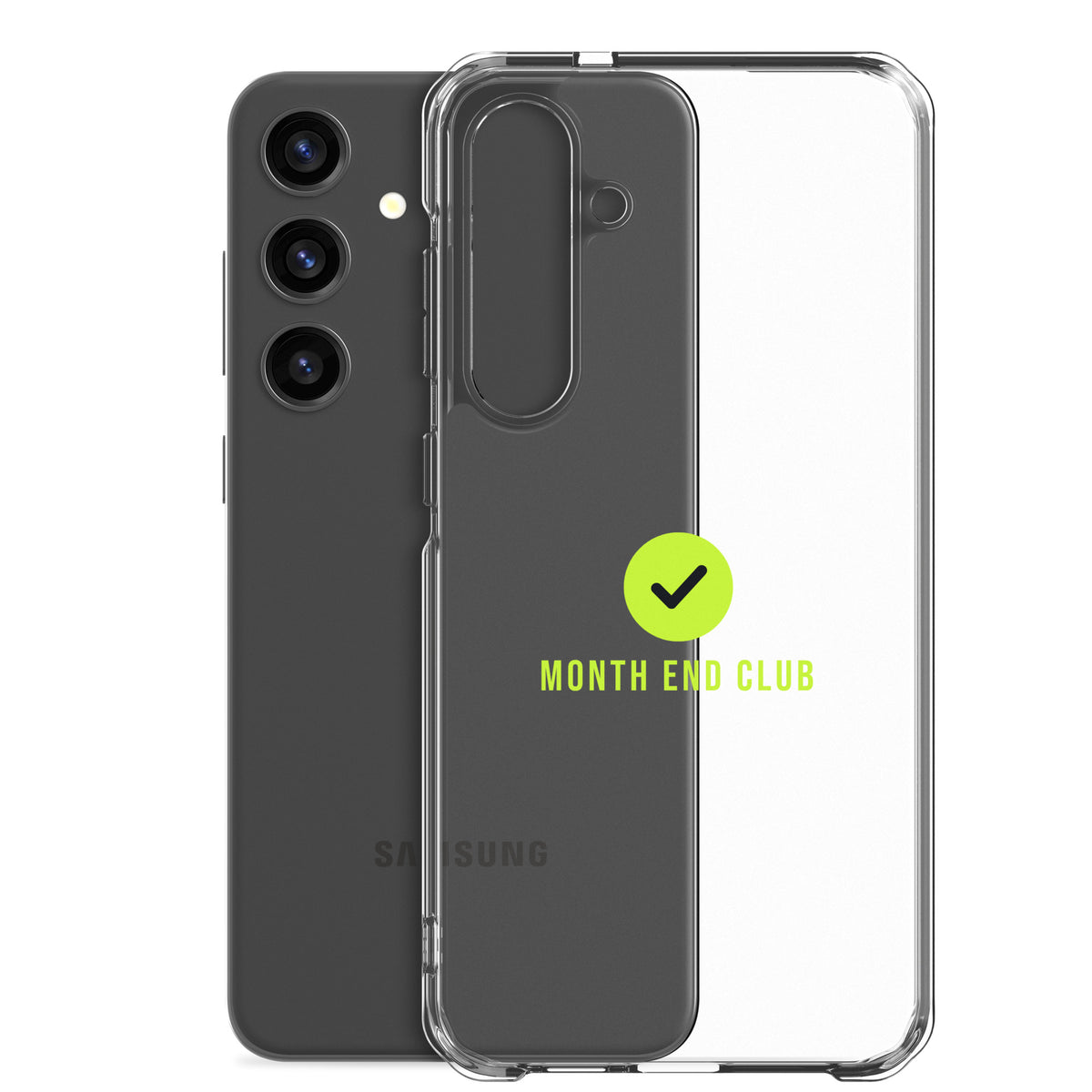 Month End Club Tick Clear Samsung Case – Lime – Samsung Galaxy S24 Plus, clear