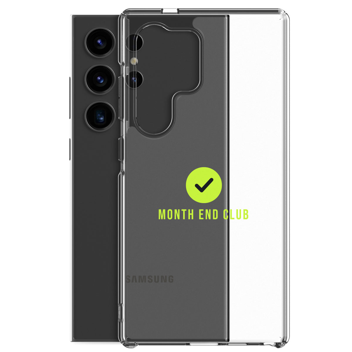 Month End Club Tick Clear Samsung Case – Lime – Samsung Galaxy S24 Ultra, clear