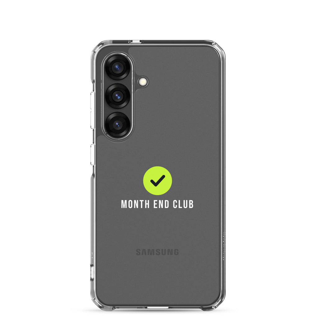 Month End Club Tick Clear Samsung Case – White – Samsung Galaxy S25, clear