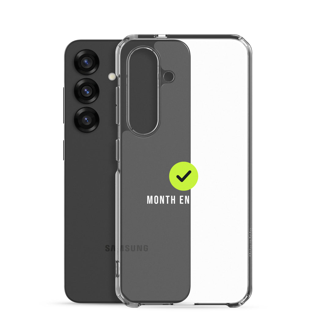 Month End Club Tick Clear Samsung Case – White – clear case