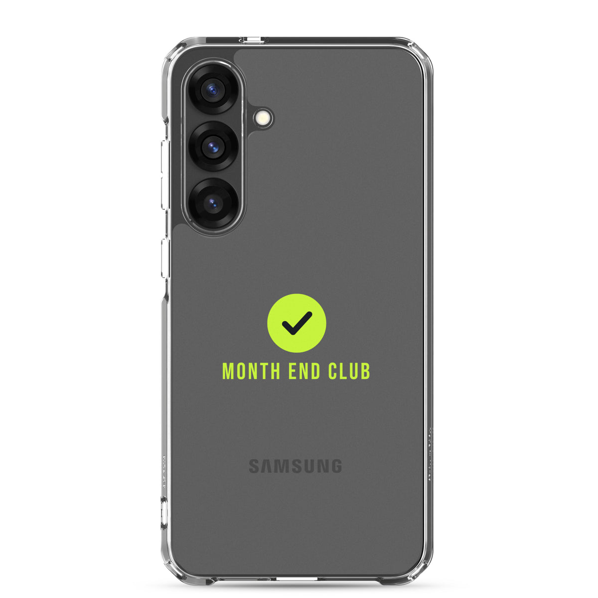 Month End Club Tick Clear Samsung Case – Lime – Samsung Galaxy S25 Plus, clear