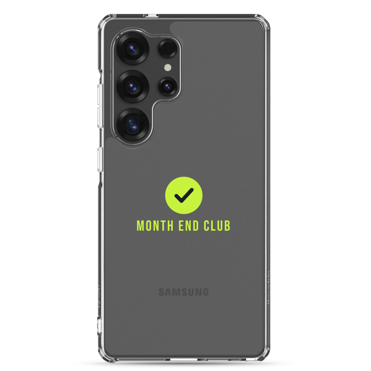Month End Club Tick Clear Samsung Case – Lime – Samsung Galaxy S25 Ultra, clear