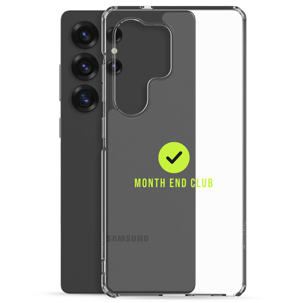 Month End Club Tick Clear Samsung Case – Lime – clear case