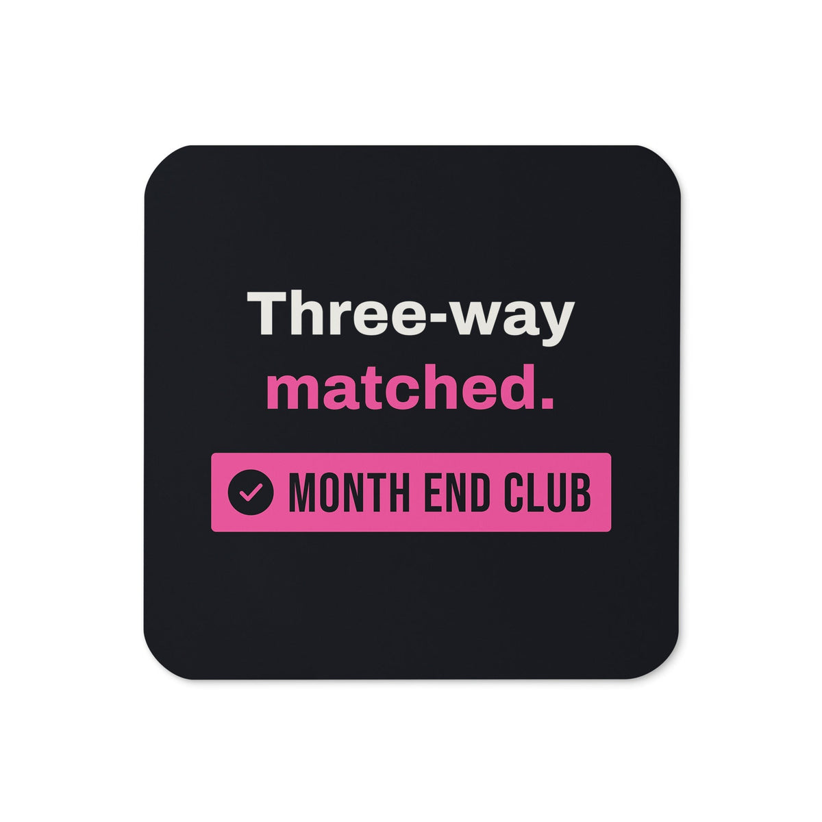 Three-Way Matched Coaster – Black, pink print
